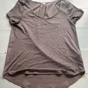 Banana Republic‎ Gray Cotton Modal Scoop Neck Blouse Short Sleeve Size M